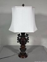 Full view of lamp with shade off