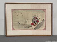 Framed watercolour full view showing frame and mat