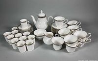 Full view of entire 51-piece Pavanne china set