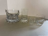 Full set: ice bucket, highball, rocks, shot glasses