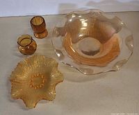 group shot of all four amber glass items