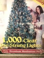 Box showing product details including height, branch tip and light count