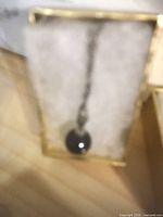 Black bead pendant necklace in gift box