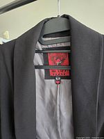 Close-up of interior lining and brand label