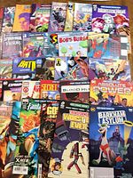 Overview of all comics spread out
