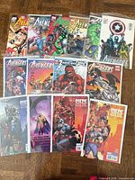 All 14 comics laid out showing covers