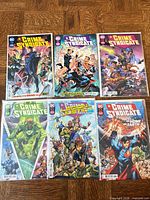 All six comics laid out showing covers and issue numbers