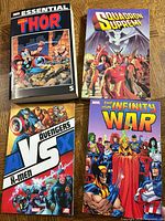Group shot of four Marvel trade paperbacks