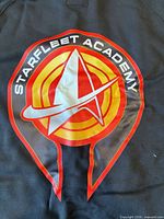 Back of hoodie showing full Starfleet Academy emblem graphic