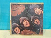 Front cover of Rubber Soul LP showing artwork and Capitol logo