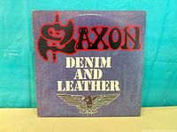 Front cover of Saxon Denim and Leather LP