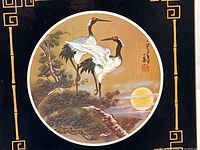 close-up of printed crane scene