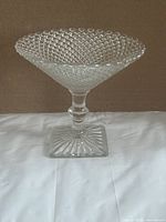 Full view of hobnail glass candy dish on pedestal
