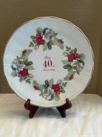 Full view of front of plate on stand