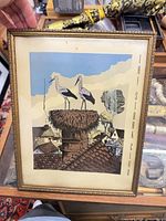 Full view of framed menu artwork showing illustration and frame