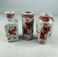 Front view of all three vases