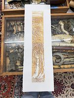 Full view of unframed Ruth Leaf woodblock print on paper