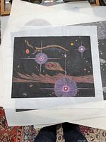 Full view of the woodblock print on paper