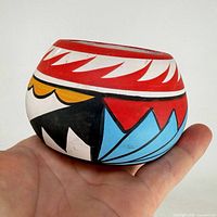 Side profile displaying full exterior geometric paint pattern