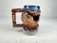 front view of pirate head mug