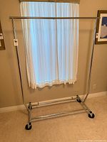 Full view of assembled chrome garment rack