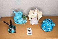 Group shot of all four decorative items on tabletop