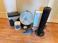 Group shot of all visible appliances on floor