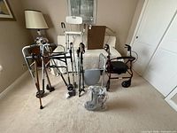 Group view of all mobility aids and orthopedic boot