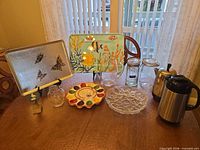 All items arranged on table