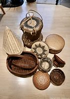 Group shot of all thirteen woven pieces