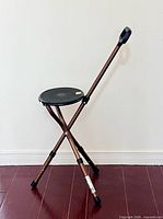 Cane seat set up in seated position showing profile