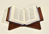 Stand open holding a book