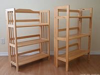 Both bookcases fully assembled showing overall design and shelves