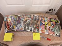 Spread of all bagged The Terrifics comics