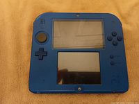 Front view of blue Nintendo 2DS console