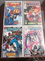 All four bagged & boarded The New Warriors comics laid out 2×2