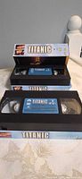 Two Titanic VHS cassettes in slipcase, front view