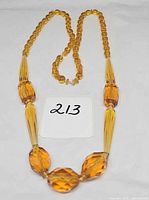 Necklace laid out showing bead variety and length