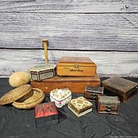 Group shot showing all boxes and decor items