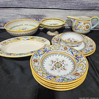 Entire dinnerware and serving set grouped together