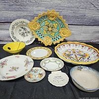 All ten plates and bowls laid out for overview