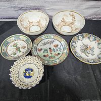 Group shot of all six porcelain pieces