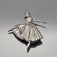 Full view of sterling silver ballerina brooch