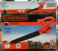 Two boxed Black+Decker LB700 corded blowers stacked