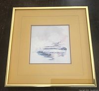 Front view of framed, double-matted John Brumbaugh print