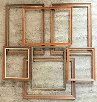 All seven nested wooden frames showing size gradation