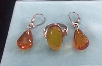 Ring and both earrings front view