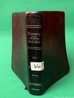 Spine of Bible showing title, KJV, red letter note