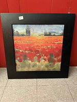 Front view of framed canvas landscape print