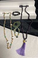 Full view of all necklaces and bracelets laid out